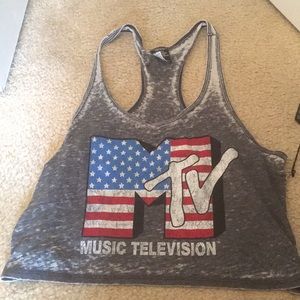 Size small cropped mtv USA tank